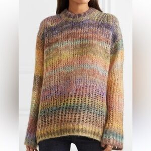 Acne Studios Multicolor Pastel Open-Knit Crewneck Sweater